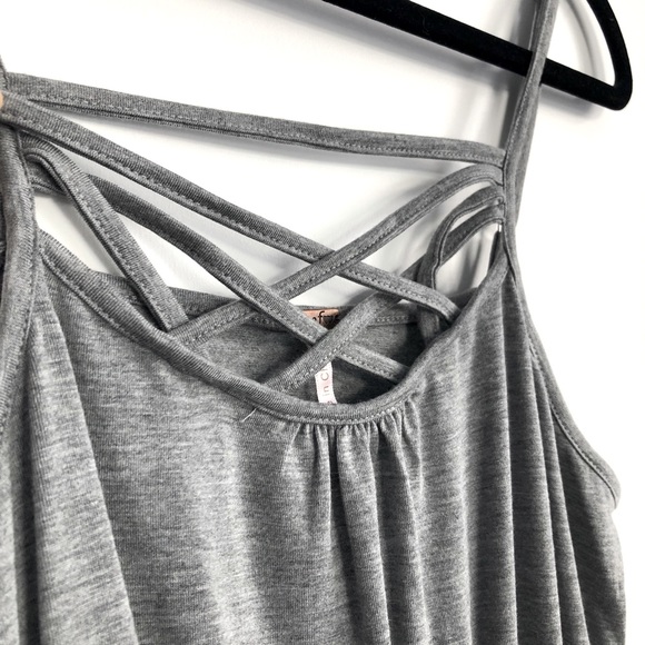 ✨2/$40✨ BNWT* GREY DRESS W CRISS CROSS FRONT - Picture 2 of 6